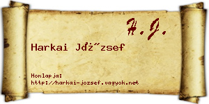 Harkai József névjegykártya